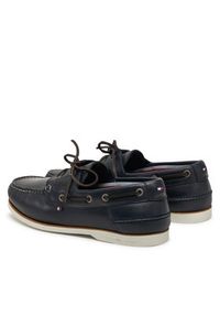 TOMMY HILFIGER - Tommy Hilfiger Półbuty Th Boat Shoe Core Lth FM0FM05569 Granatowy. Kolor: niebieski. Materiał: skóra #3