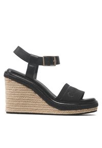 Calvin Klein Espadryle Wedge 70HH HW0HW01499 Czarny. Kolor: czarny. Materiał: skóra #1