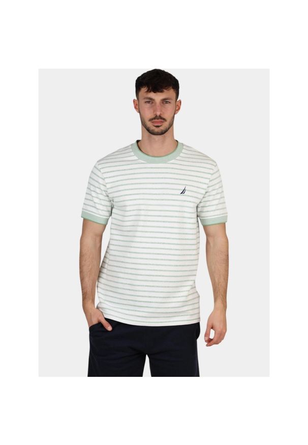 T-shirt męski Nautica Rezzola. Kolor: zielony, biały, wielokolorowy