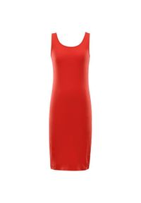 Naak - Elegancka czerwona damska sukienka Nax Brewa M - Perfect Fit. Kolor: wielokolorowy. Materiał: bawełna. Typ sukienki: sportowe. Styl: elegancki