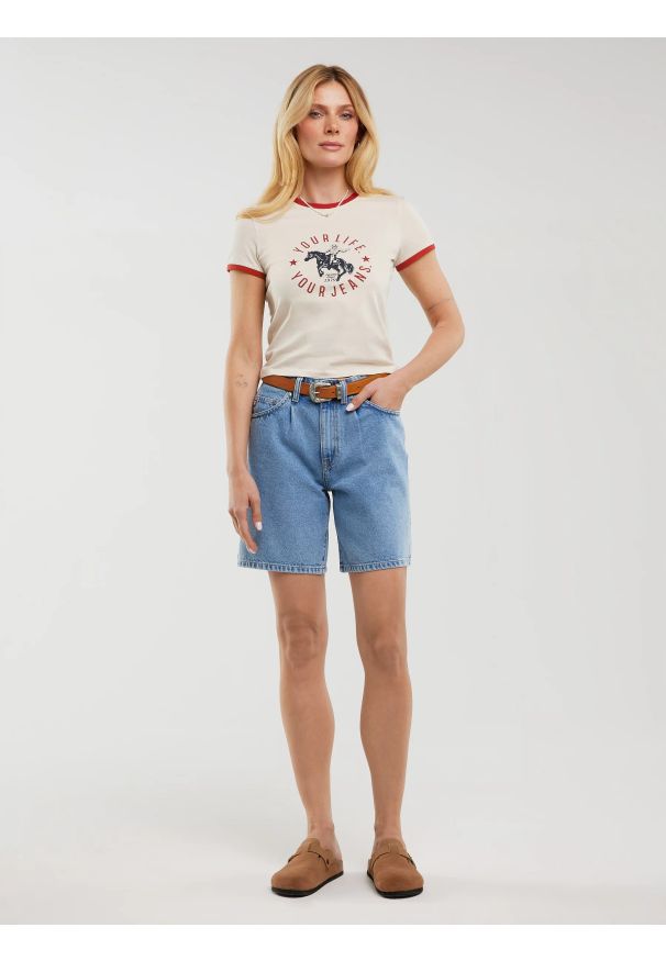 Big-Star - Szorty damskie jeansowe niebieskie Satoko 288. Okazja: na co dzień. Kolor: niebieski. Materiał: jeans. Sezon: lato. Styl: wakacyjny, casual