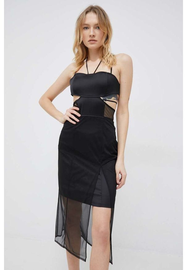 Calvin Klein Jeans sukienka kolor czarny mini prosta. Okazja: na co dzień. Kolor: czarny. Długość rękawa: na ramiączkach. Typ sukienki: proste. Styl: casual. Długość: mini