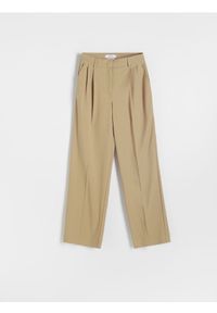 Reserved - Spodnie z kantem - beżowy. Kolor: beżowy. Materiał: tkanina, wiskoza #1