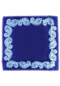 Modini - Granatowa poszetka z fioletowymi obszyciami - paisley E57. Kolor: wielokolorowy, fioletowy, niebieski. Wzór: paisley #1