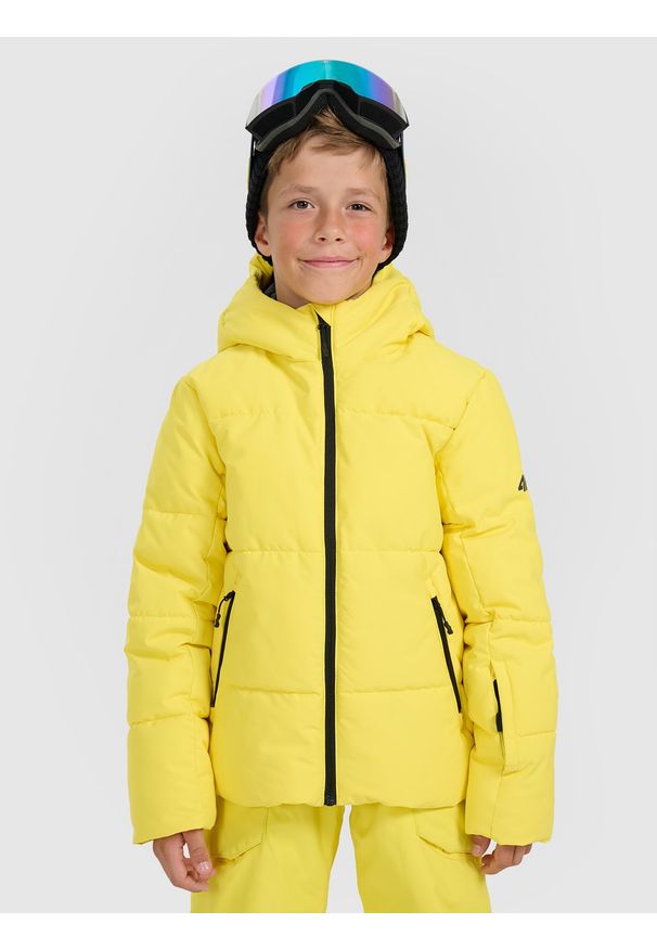 4f - 4F Kurtka narciarska membrana 5000 chłopięca - żółta 122 (6-7 lat). Kolor: żółty. Materiał: poliester, materiał. Sezon: lato