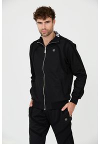 Philipp Plein - PHILIPP PLEIN Czarna bluza dresowa Jogging Zipped Jacket. Kolor: czarny. Materiał: dresówka #4
