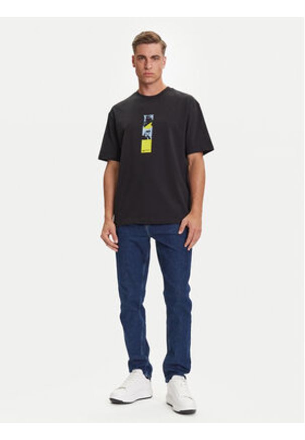 Karl Lagerfeld Jeans T-Shirt A3M17036 Czarny Relaxed Fit. Kolor: czarny. Materiał: bawełna