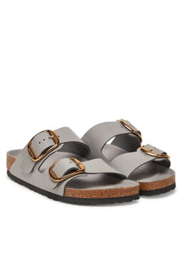 Birkenstock Klapki Arizona Big Buckle Hex 1029391 Szary. Kolor: szary. Materiał: skóra