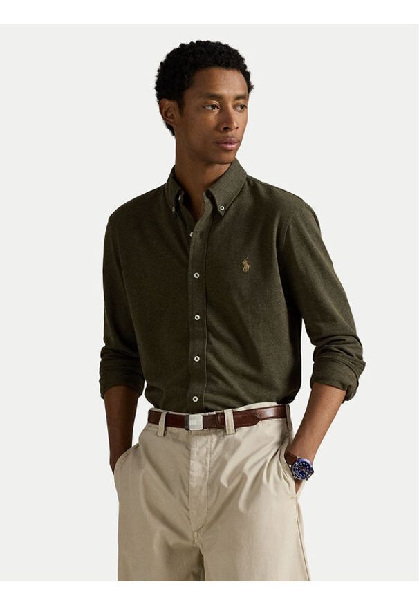 Polo Ralph Lauren Koszula 710654408111 Zielony Regular Fit. Typ kołnierza: polo. Kolor: zielony. Materiał: bawełna