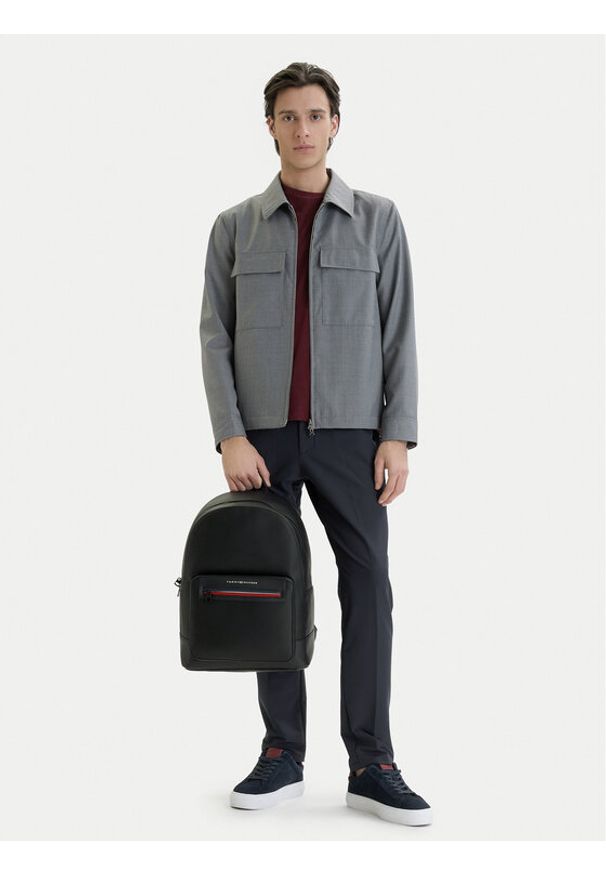 TOMMY HILFIGER - Tommy Hilfiger Plecak Th Foundation Backpack AM0AM14155 Czarny. Kolor: czarny. Materiał: skóra