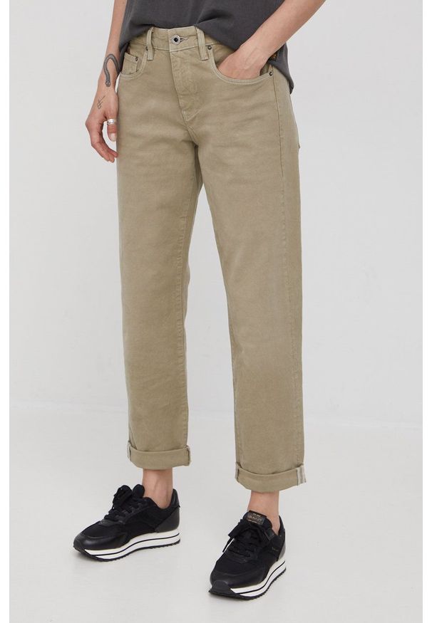 G-Star RAW - G-Star Raw jeansy damskie medium waist. Kolor: zielony