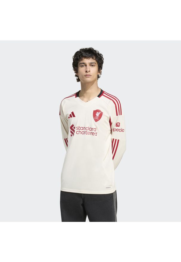 Adidas - Koszulka Liverpool FC 25/26 Long Sleeve Away. Kolor: biały. Długość rękawa: długi rękaw. Sport: piłka nożna
