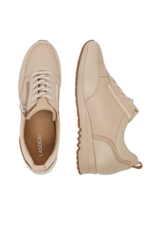Lasocki Sneakersy WI23-GOLD-055 Beżowy. Kolor: beżowy. Materiał: skóra