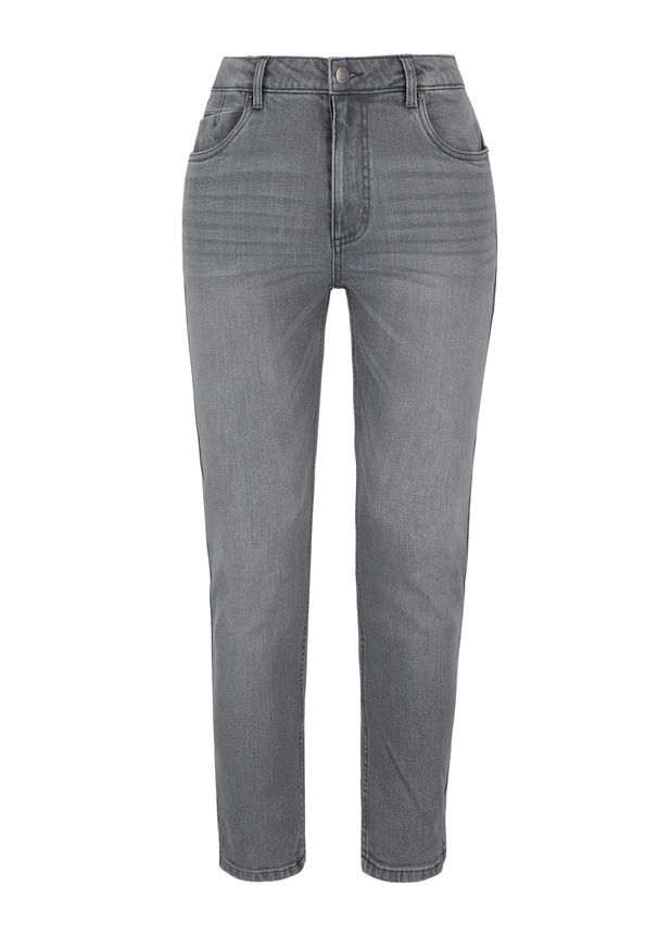 Volcano - Jeansy damskie, Mom Fit, D-FENCY. Kolor: szary. Sezon: lato