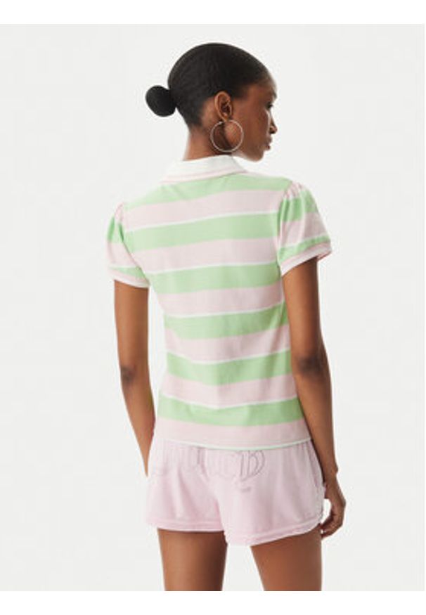 Juicy Couture Polo Juicy Puff JCGCT126015 Zielony Slim Fit. Typ kołnierza: polo. Kolor: zielony. Materiał: bawełna