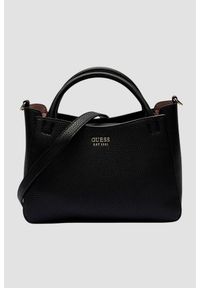 Guess - GUESS Сzarna damska klasyczna torebka SML Girlfriend Satchel. Kolor: czarny. Materiał: skórzane. Styl: klasyczny