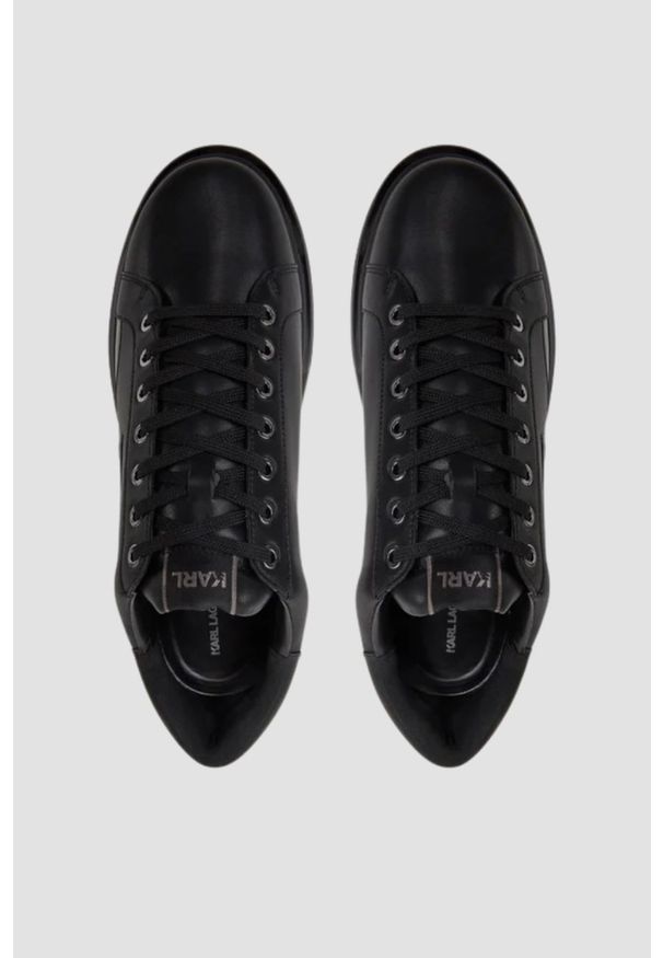 Karl Lagerfeld - KARL LAGERFELD Czarne męskie sneakersy KAPRI KUSHION Karl Signia Shine, Rozmiar 46. Okazja: na co dzień. Kolor: czarny. Materiał: materiał