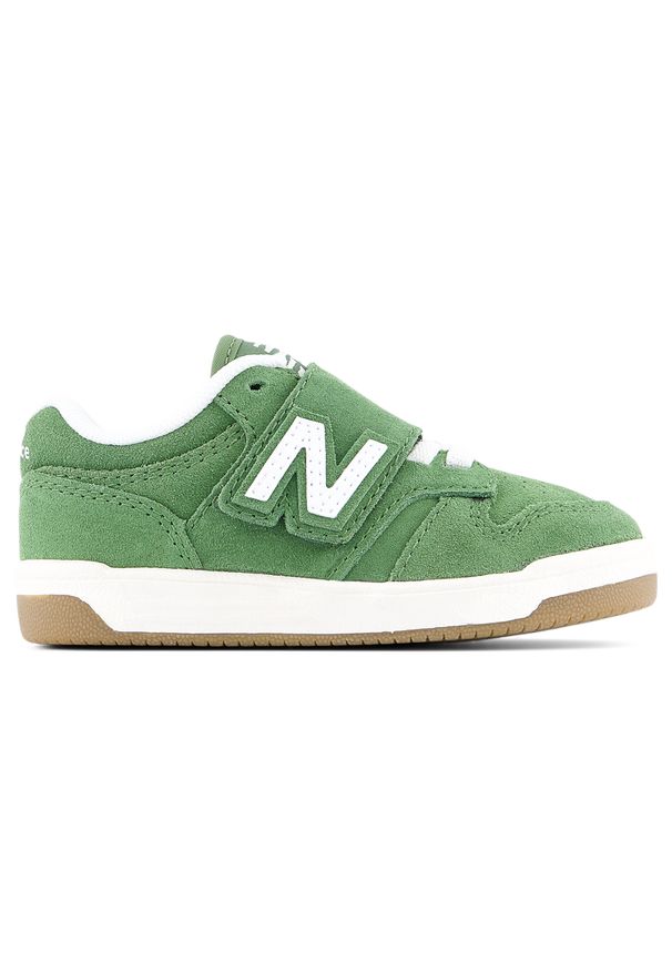 Buty niemowlęce New Balance NWB480SA – zielone. Okazja: na co dzień. Zapięcie: rzepy. Kolor: zielony. Materiał: guma, skóra. Szerokość cholewki: normalna. Sport: turystyka piesza