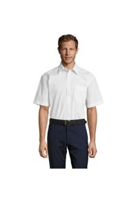 SOL'S - Koszula Biznesowa Bristol Plain Poplin Unisex Dla Dorosłych. Okazja: na spotkanie biznesowe. Kolor: biały. Styl: biznesowy