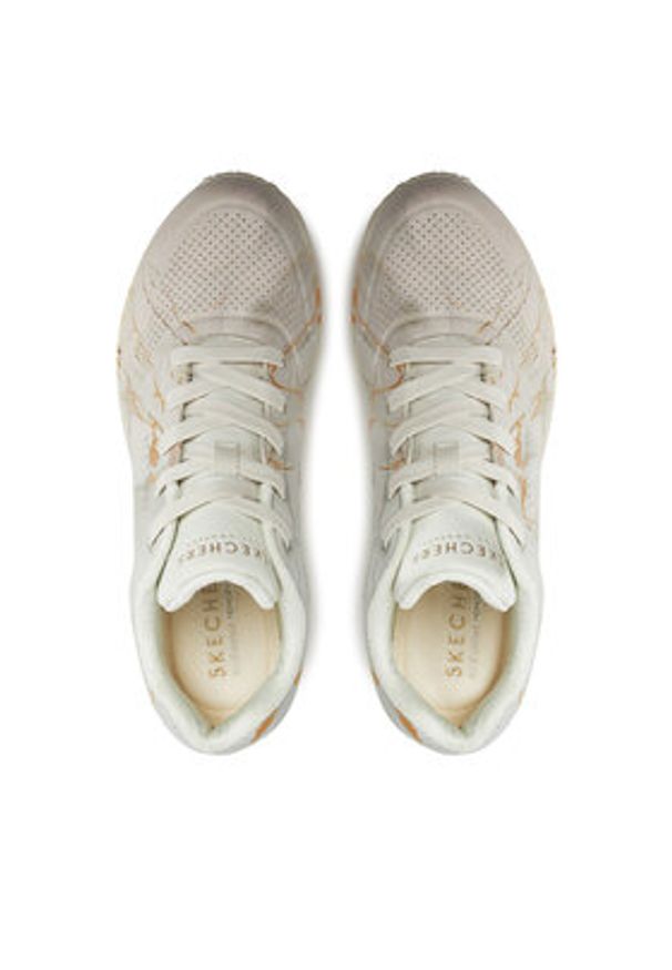 skechers - Skechers Sneakersy Street™ Uno 155584/OFWT Biały. Kolor: biały. Materiał: skóra