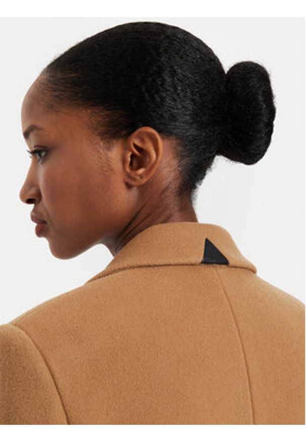 Pinko Płaszcz wełniany Cambogia 103697 A225 Brązowy Regular Fit. Kolor: brązowy. Materiał: wełna