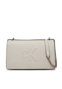 Calvin Klein Jeans Torebka Sculpted Ew Flap25 Shoulder Bag LV04K3035G Biały. Kolor: biały. Materiał: skórzane #6