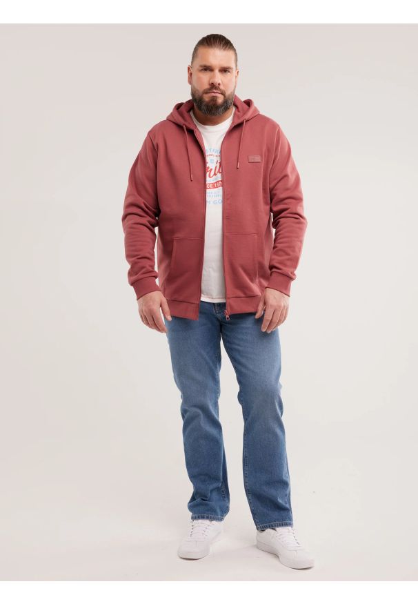 Big-Star - Bluza męska rozpinana z kapturem ciemnoróżowa Artish 602. Okazja: na co dzień. Typ kołnierza: kaptur. Kolor: różowy. Materiał: dzianina, jeans. Styl: elegancki, casual
