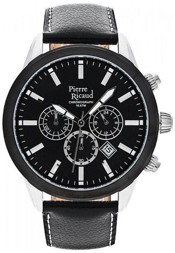 Zegarek męski Pierre Ricaud P97010.Y214CH czarny. Kolor: czarny