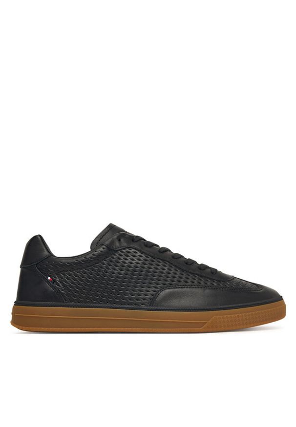 TOMMY HILFIGER - Tommy Hilfiger Sneakersy Lo Lux Cut Out FM0FM05926 Czarny. Kolor: czarny. Materiał: skóra