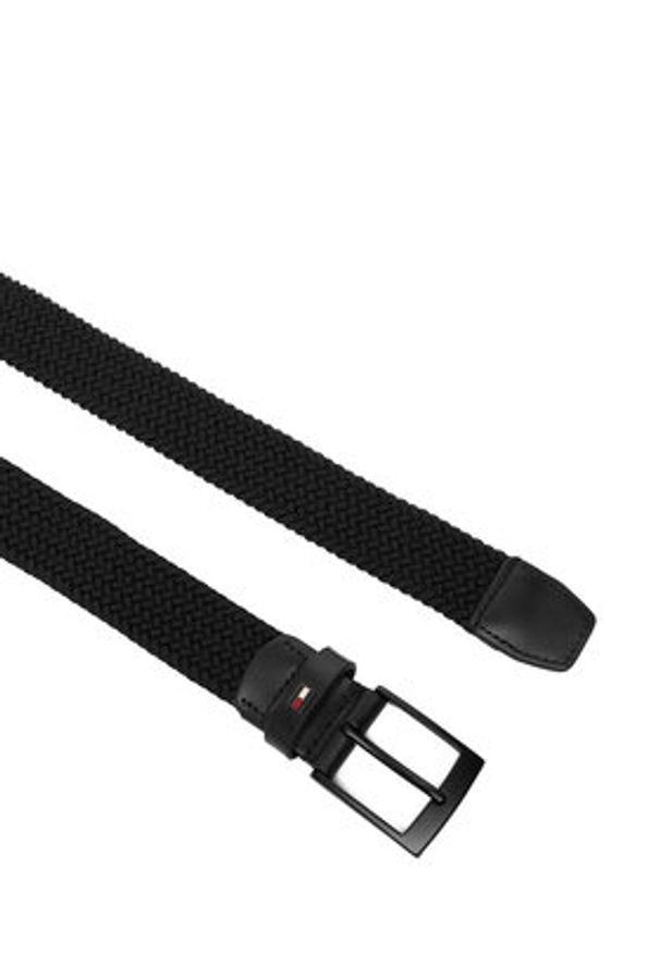 TOMMY HILFIGER - Tommy Hilfiger Pasek Męski Adan 3.5 Elastic AM0AM13824 Czarny. Kolor: czarny. Materiał: materiał