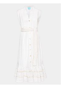 Iconique Sukienka koszulowa IC23 014 Biały Regular Fit. Kolor: biały. Materiał: bawełna. Typ sukienki: koszulowe #5