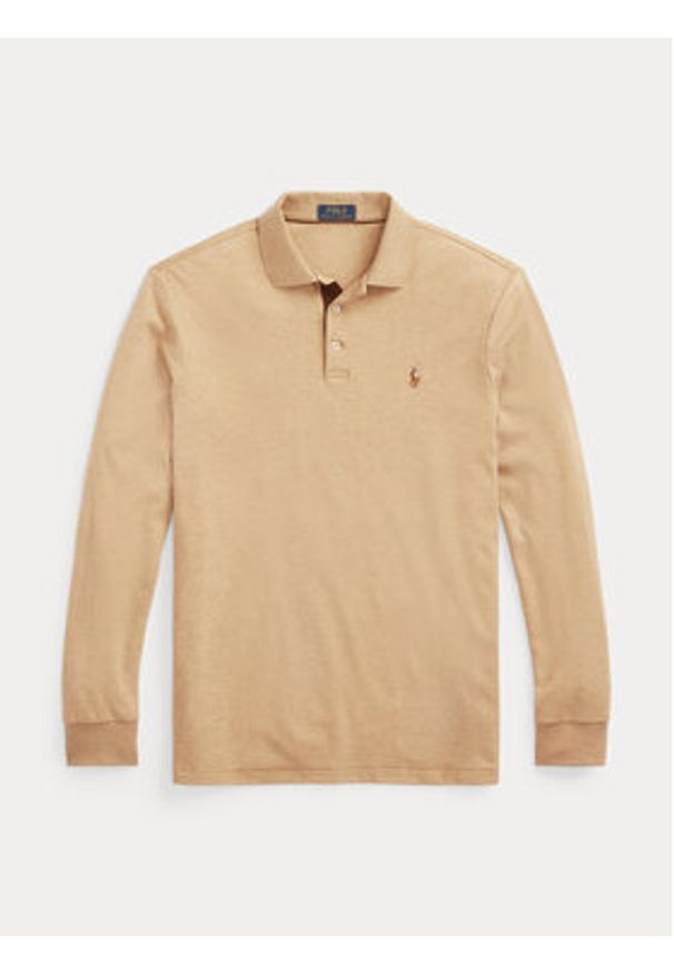 Polo Ralph Lauren Polo 710671785040 Beżowy Custom Slim Fit. Typ kołnierza: polo. Kolor: beżowy. Materiał: bawełna