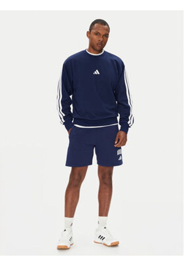 Adidas - adidas Bluza Essentials 3-Stripes JE6307 Niebieski Regular Fit. Kolor: niebieski. Materiał: bawełna