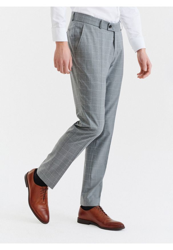 Pako Lorente - PAKO LORENTE – Szare spodnie garniturowe z wełną. Kolor: szary. Materiał: wełna