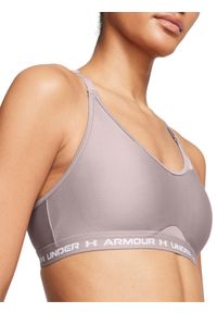 Biustonosz treningowy damski Under Armour UA Crossback Low Bra - szary. Kolor: szary. Materiał: poliester, elastan