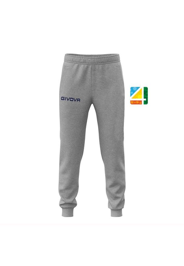 Givova Panta Cotone King – długie spodnie M. Kolor: szary. Materiał: poliester, dresówka, bawełna. Długość: długie