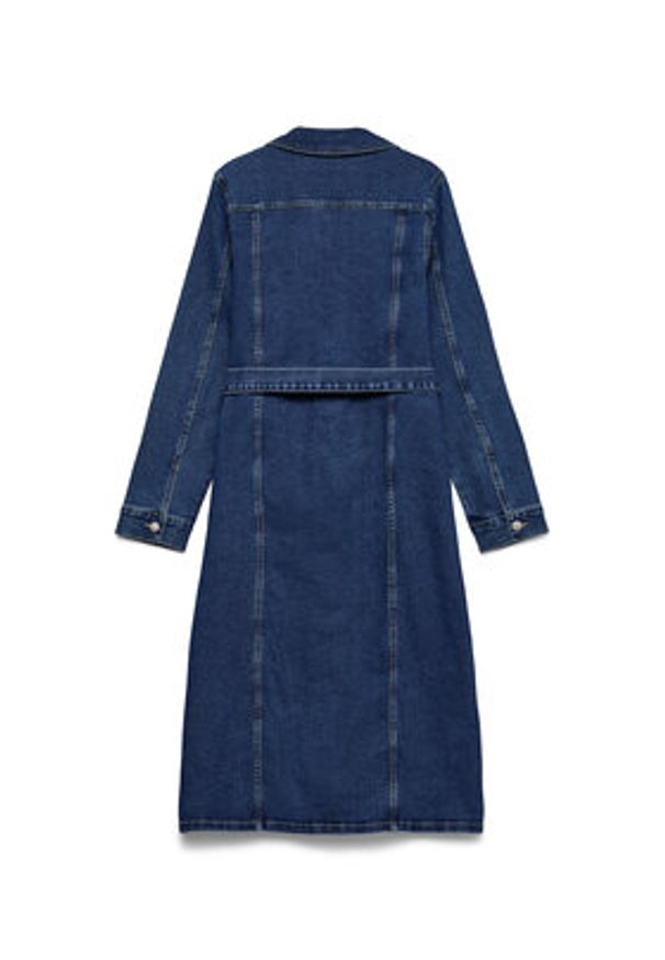 Vero Moda Sukienka jeansowa Telly 10338086 Niebieski Regular Fit. Kolor: niebieski. Materiał: bawełna