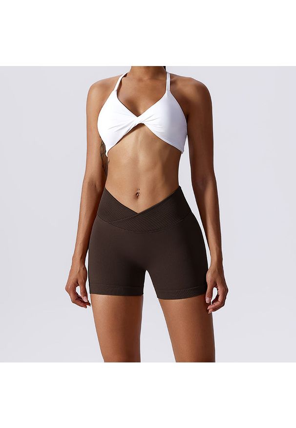 Intica - Szorty sportowe z wysokim stanem odprowadzające wilgoć Rezzan. Stan: podwyższony. Kolor: niebieski. Materiał: materiał, tkanina. Sport: fitness