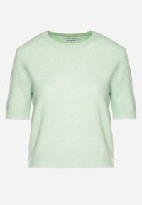 Born2be - Zielony Sweter z Wełną i Krótkim Rękawem Turosa. Okazja: na co dzień. Kolor: zielony. Materiał: wełna. Długość rękawa: krótki rękaw. Długość: krótkie. Styl: klasyczny, casual, elegancki #4