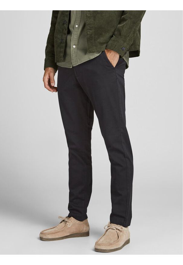 Jack & Jones Spodnie materiałowe Marco Dave 12174152 Czarny Slim Fit. Kolor: czarny. Materiał: bawełna