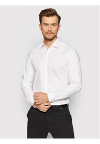 Calvin Klein Koszula K10K108229 Biały Slim Fit. Kolor: biały. Materiał: bawełna