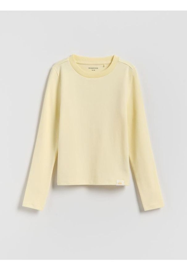 Reserved - Gładka koszulka - jasnożółty. Kolor: żółty. Materiał: bawełna. Wzór: gładki