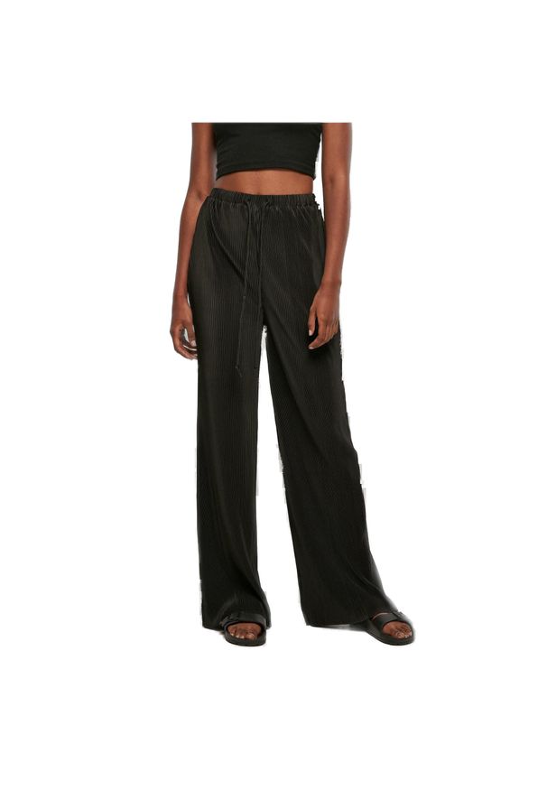 Spodnie plisowane dla kobiet Urban Classics GT. Kolor: czarny. Długość: długie