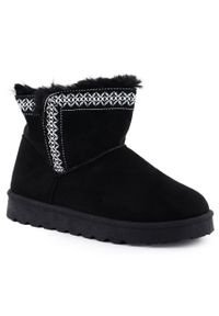 POTOCKI - Botki damskie śniegowce zamszowe czarne Potocki 06303. Kolor: czarny. Materiał: zamsz, skóra ekologiczna #1
