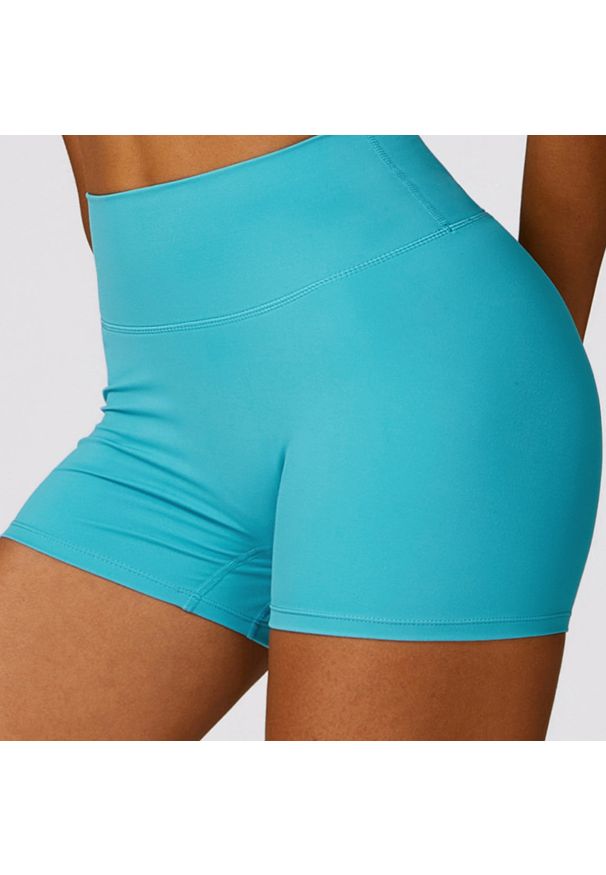 Intica - Spodenki sportowe modelujące z elastycznym pasem do treningu i biegania Essence. Kolor: niebieski. Materiał: materiał. Sport: fitness
