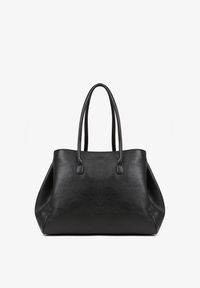 Renee - Czarna Torebka Shopper z Dwoma Rączkami Ozdobiona Paskiem z Klamrą Remisse. Kolor: czarny. Wzór: aplikacja. Styl: klasyczny, casual, elegancki. Rodzaj torebki: na ramię #4
