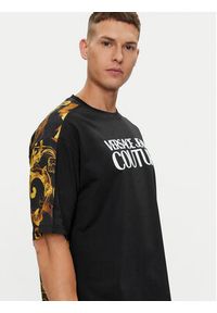 Versace Jeans Couture T-Shirt 76GAH613 Czarny Regular Fit. Kolor: czarny. Materiał: bawełna