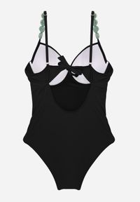 Born2be - Czarny Strój Kąpielowy Ozdobiony Kamieniami Medorise. Kolekcja: plus size. Kolor: czarny. Wzór: aplikacja #3