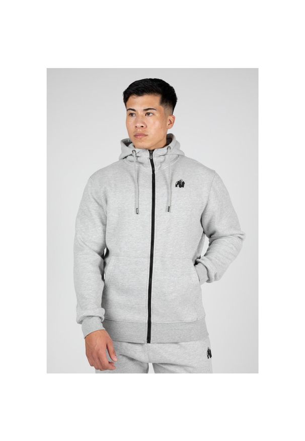 GORILLA WEAR - Bluza fitness męska Gorilla Wear Kennewick Zipped Hoodie rozpinana. Kolor: szary. Sport: fitness