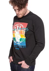 Wrangler - BLUZA WRANGLER GLOBE SWEAT FADED BLACK W6C5HXXV6 112130708. Wzór: nadruk #6